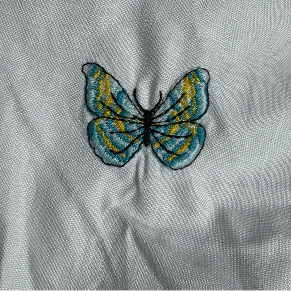 NWT Fanm Mon Larson Butterfly Embroidered Long Sleeve V Neckline Dress Size XL - Picture 12 of 14